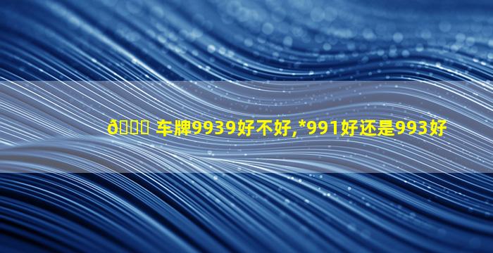 🐎 车牌9939好不好,*
991好还是993好